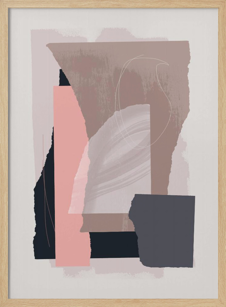 Poster - - - Pieces 15 posterframe van natuurlijk hout