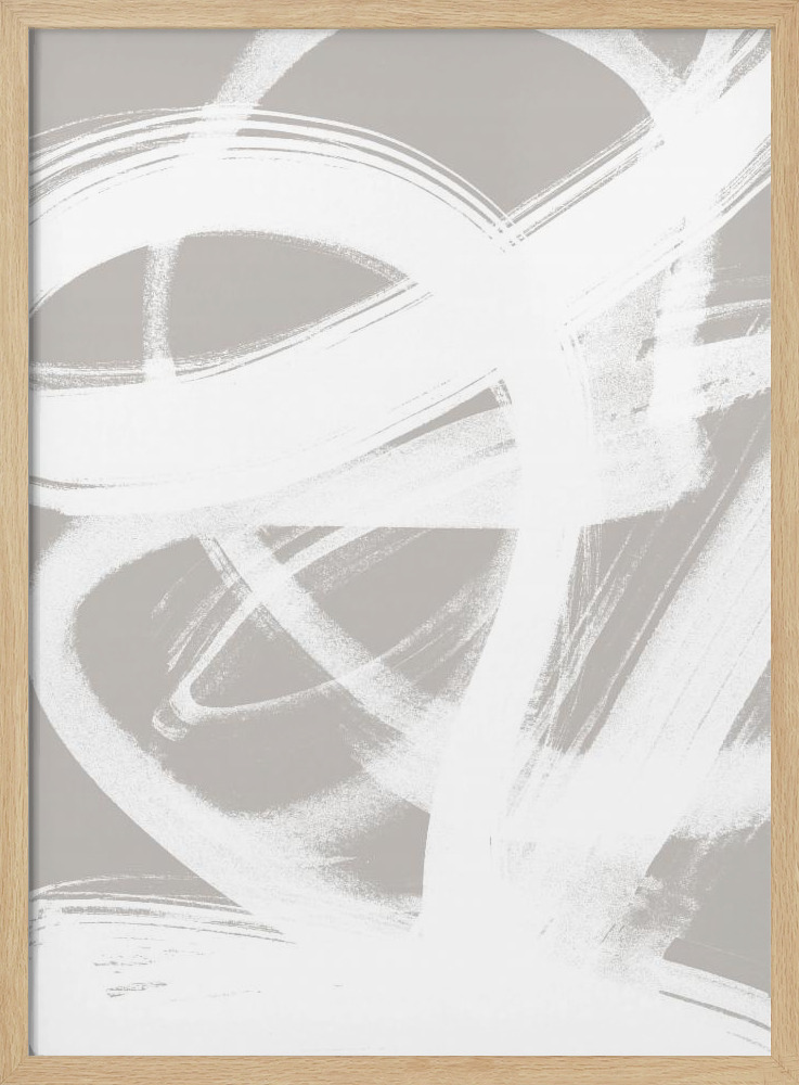 Poster - Abstract Brush Strokes 6 A1 natural wood poster frame