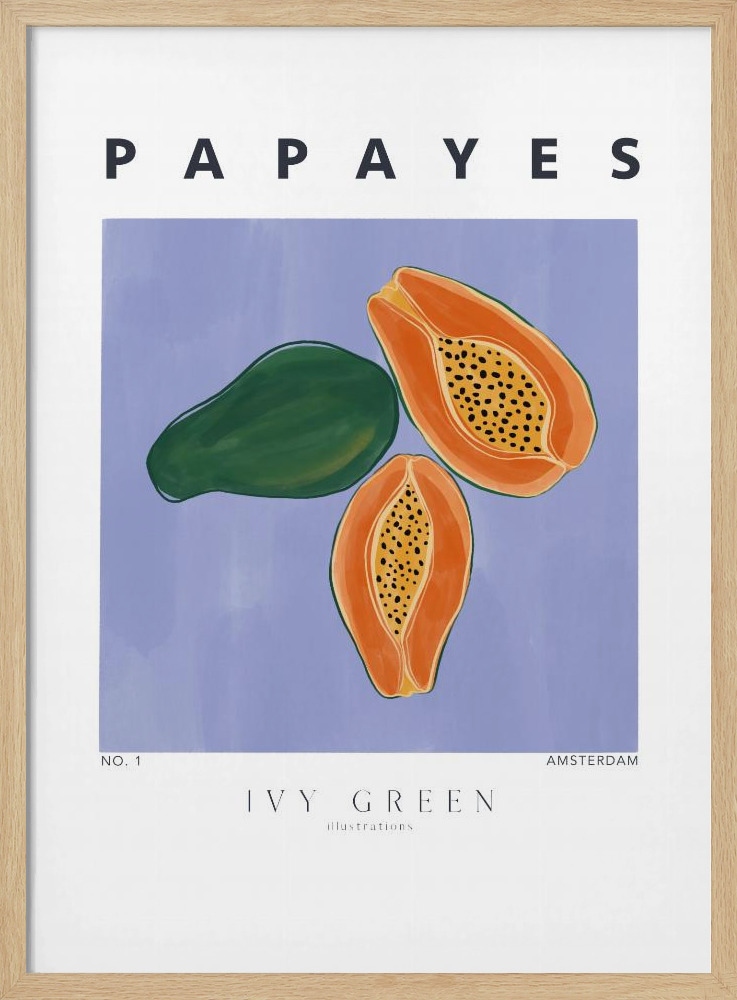 Plakat - Papayes ramka na plakat z naturalnego drewna