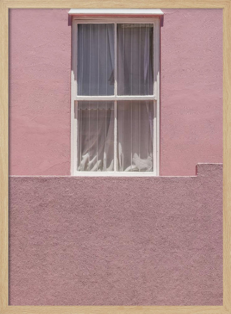 Poster - Pink Wall natural wood poster frame