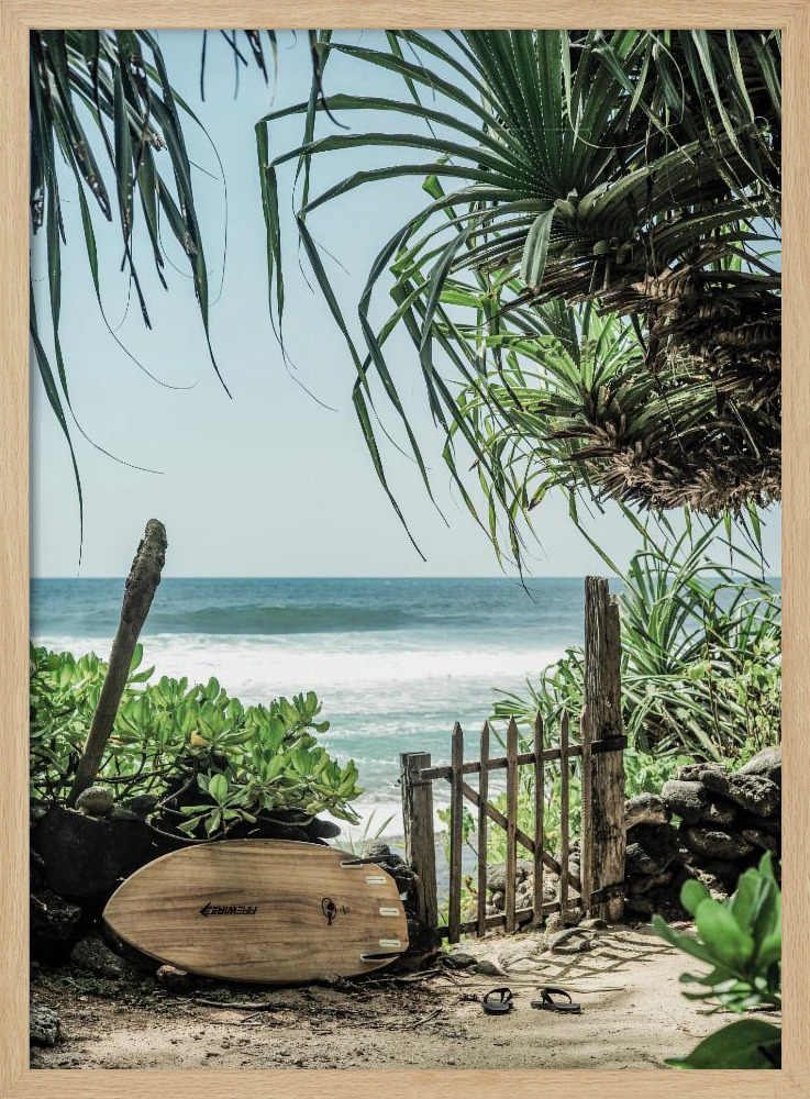 Póster - Coastal Serenity marco para póster de madera natural