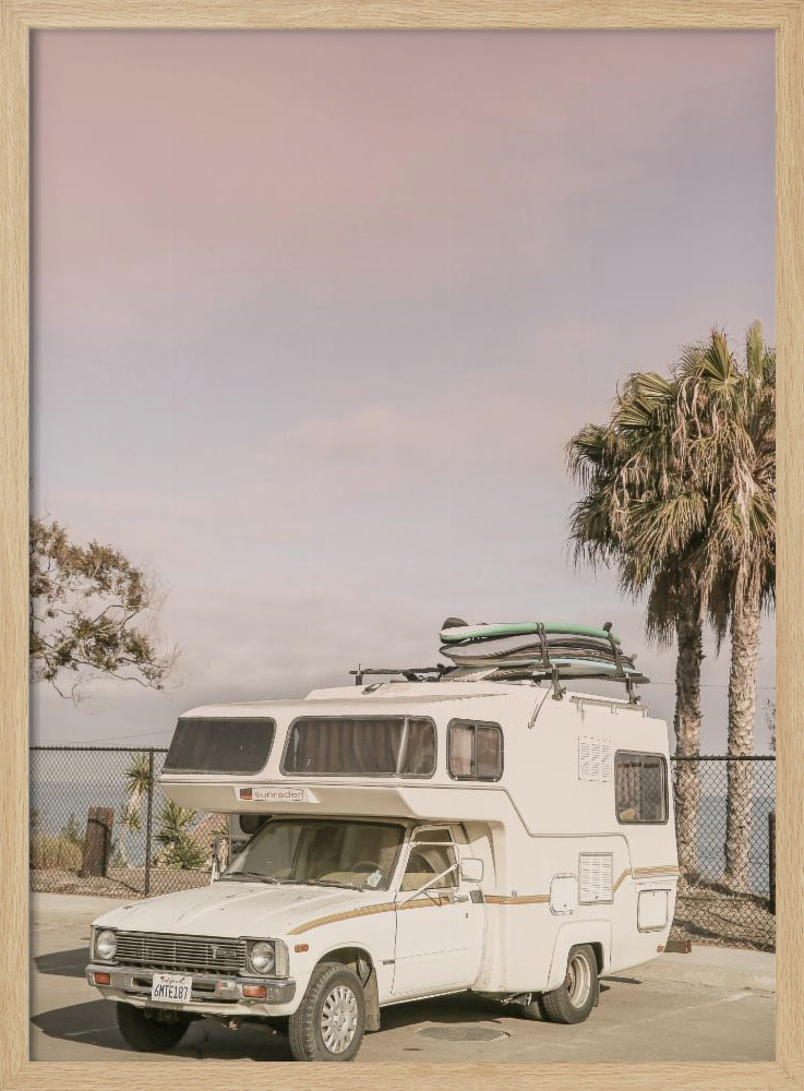 Poster - Surf Wagon natural wood poster frame