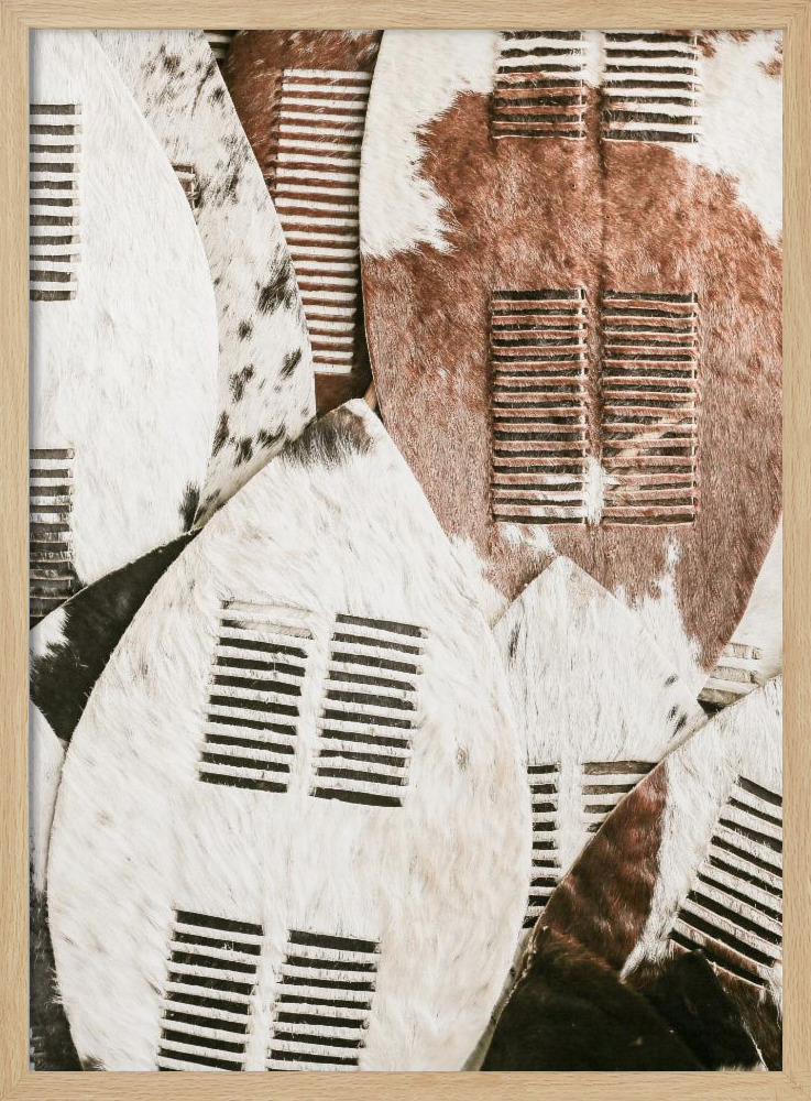 Poster - Zulu Warrior posterframe van natuurlijk hout