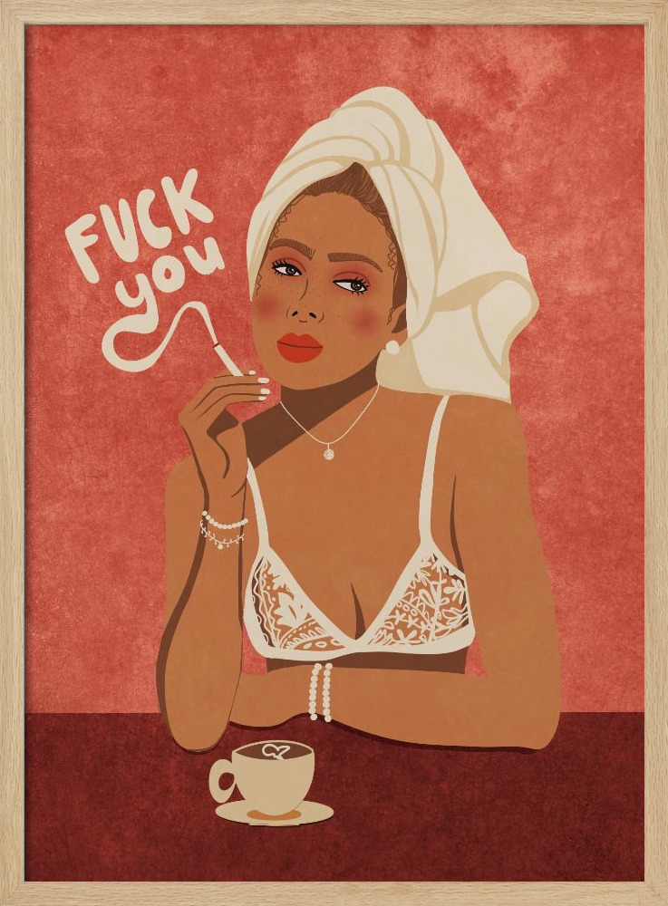 Poster - Fuck you natural wood poster frame