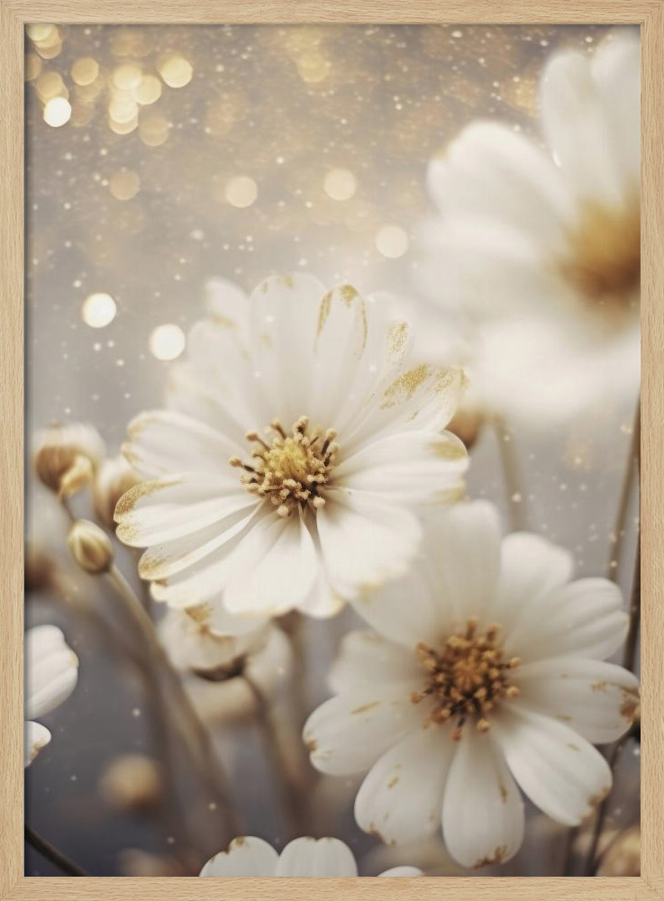 Poster - Pastel Flowers No 3 natural wood poster frame
