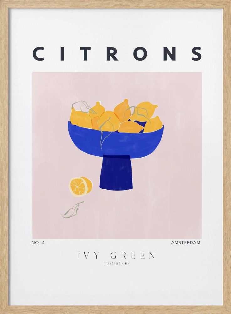 Plakat - Lemons ramka na plakat z naturalnego drewna