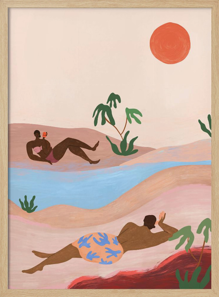 Poster - Beach Please natural wood poster frame