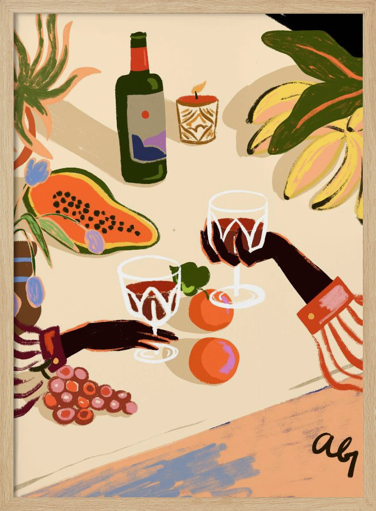 Poster - Cheers To You natural wood poster frame