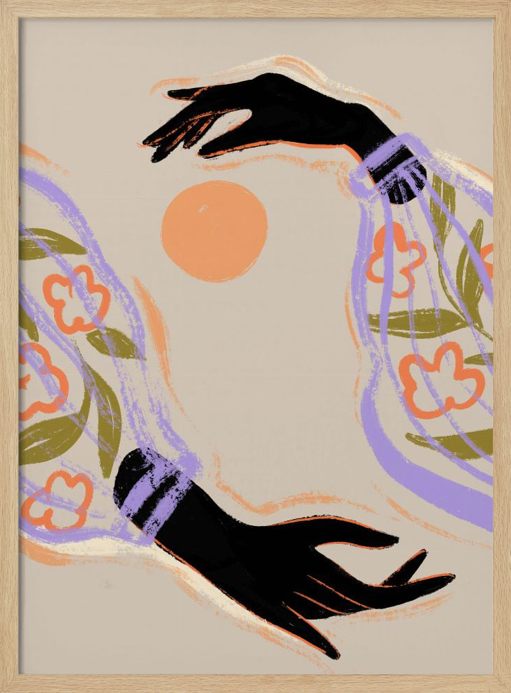 Poster - Embrace The Sun natural wood poster frame