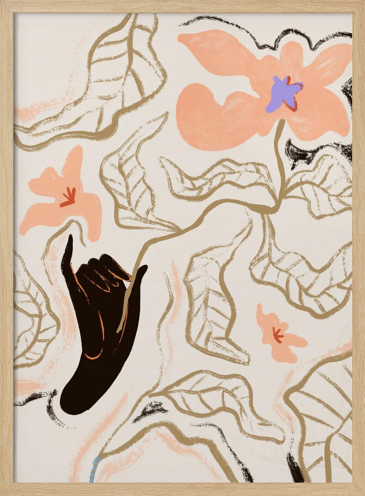 Poster - Fleur natural wood poster frame