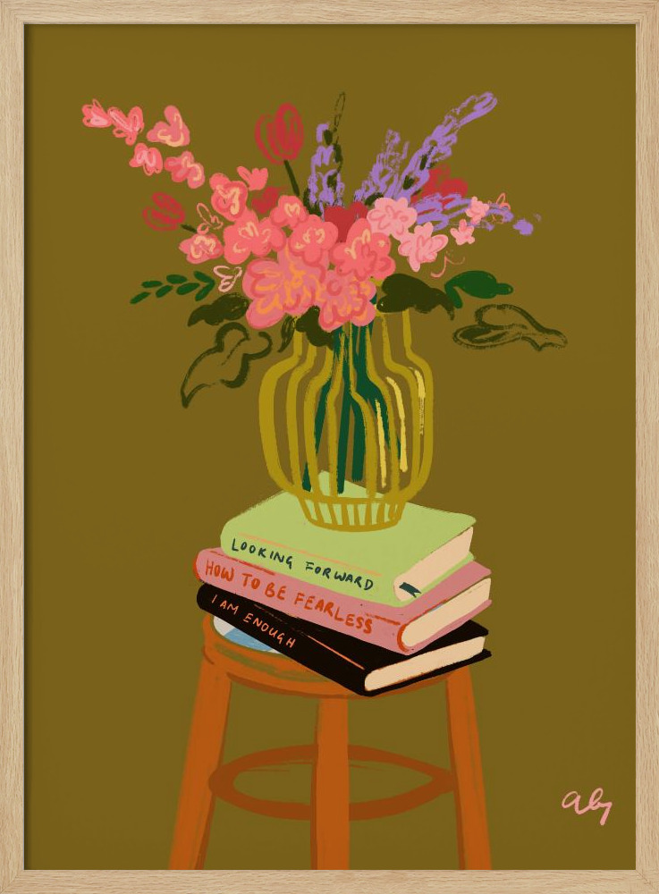 Poster - Floral Vase natural wood poster frame