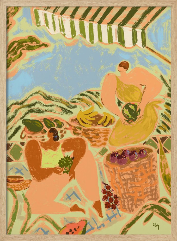 Poster - Fruit Stand natural wood poster frame