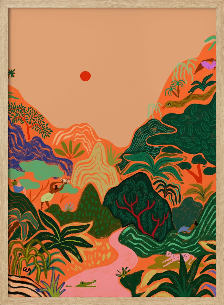 Poster - Hidden Paradise No2 natural wood poster frame