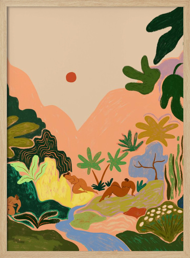 Affiche - Lost In Paradise No2 cadre de poster en bois naturel