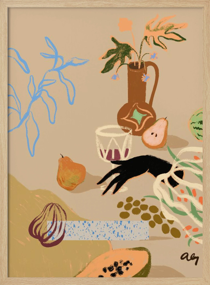 Plakat - Pass Me The Pear natural wood poster frame