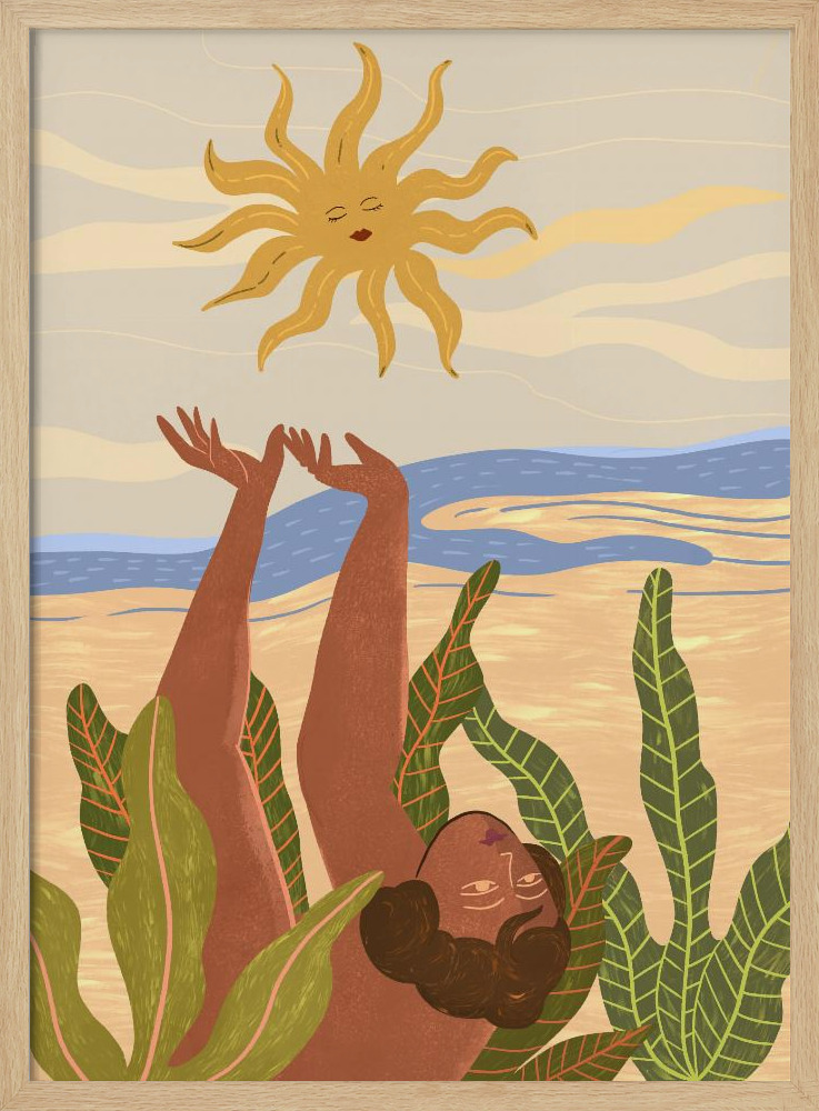 Poster - Sun Worship natural wood poster frame