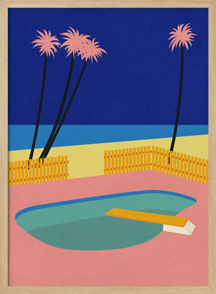 Poster - Malibu Beach natural wood poster frame