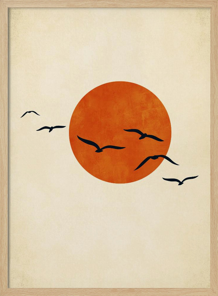Poster - Dancing With the Sun natural wood poster frame