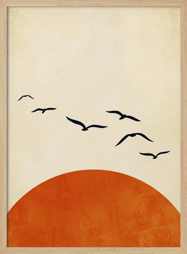 Poster - Sunset Dreams posterframe van natuurlijk hout