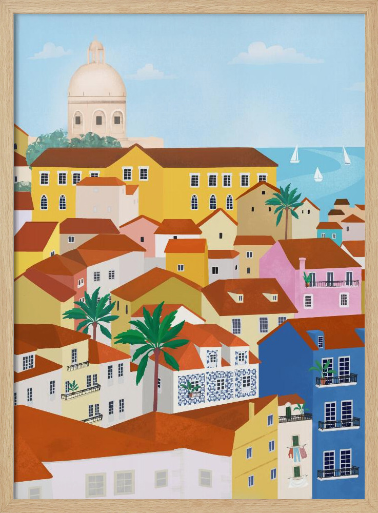 Plakat - Lisabon natural wood poster frame