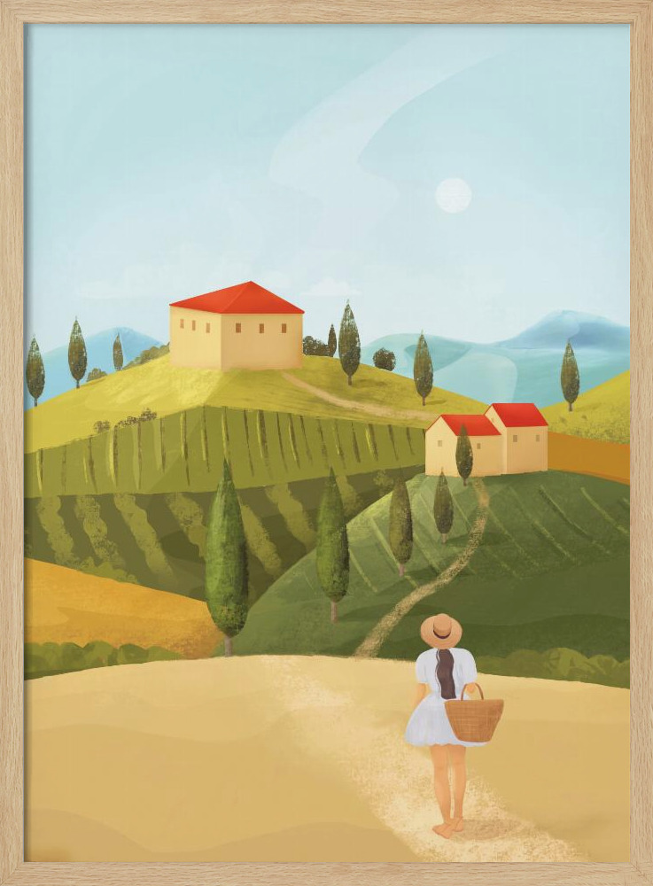 Plakat - Tuscany natural wood poster frame