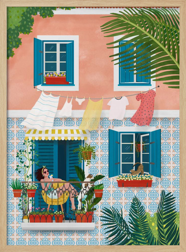 Poster - Lisbon natural wood poster frame