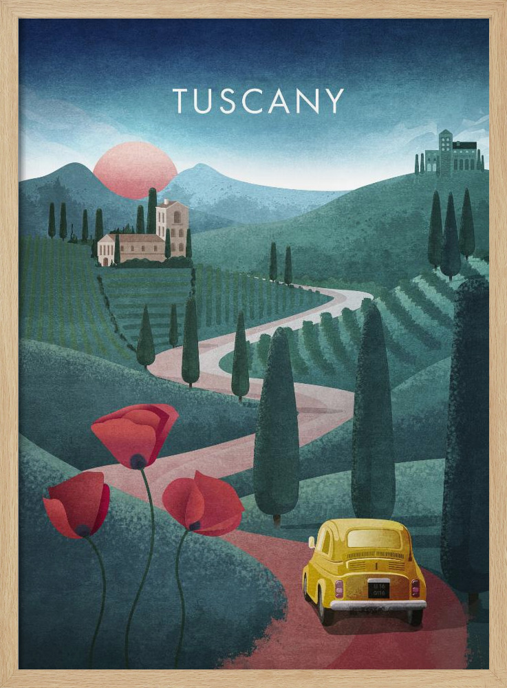 Poster - Tuscanytext natural wood poster frame