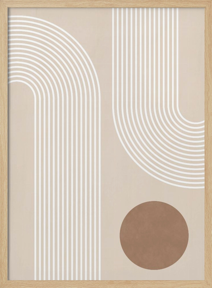 Poster - Beige Arc Poster - No.1 natural wood poster frame