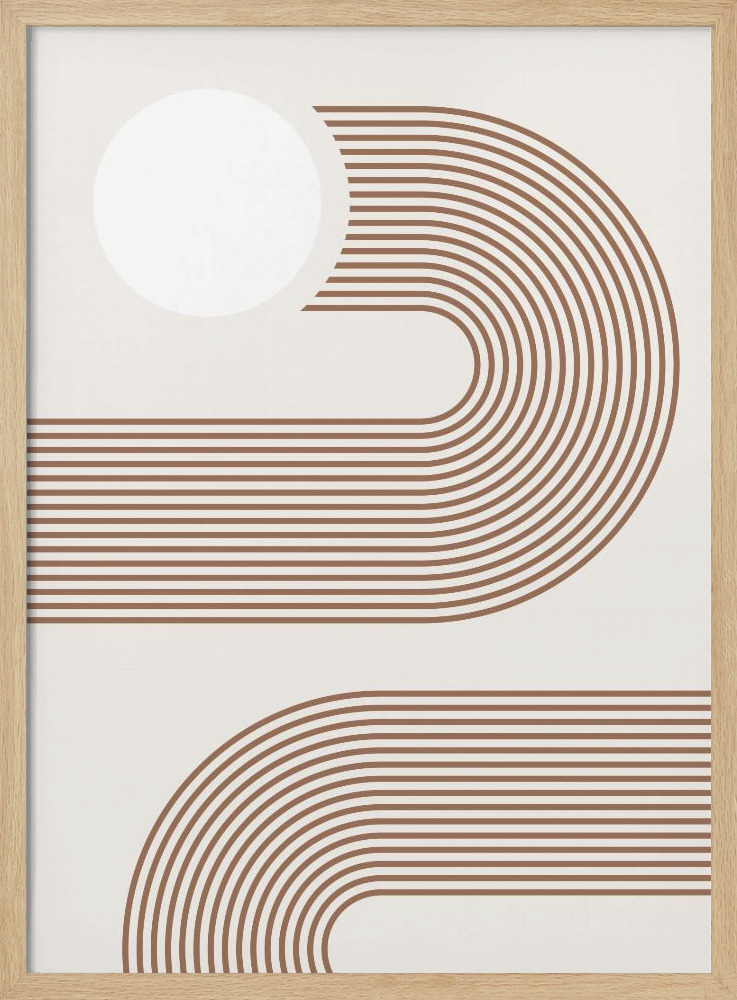 Juliste - Beige Arc Juliste - No.2 luonnollinen puu julisteen kehys