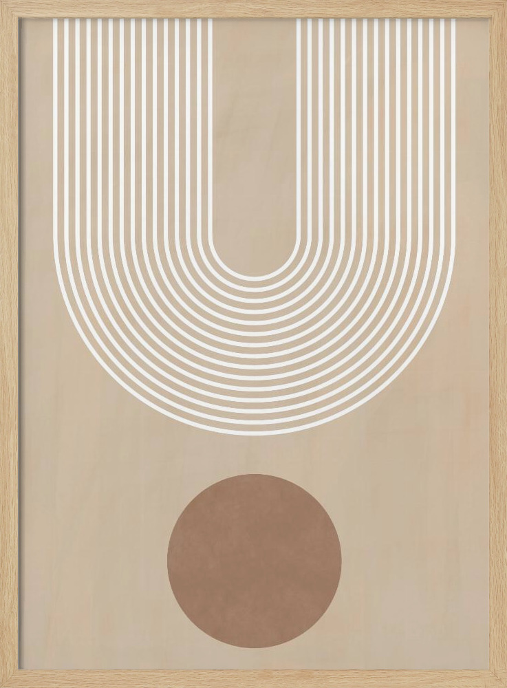 Juliste - Beige Arc Juliste - No.3 luonnollinen puu julisteen kehys