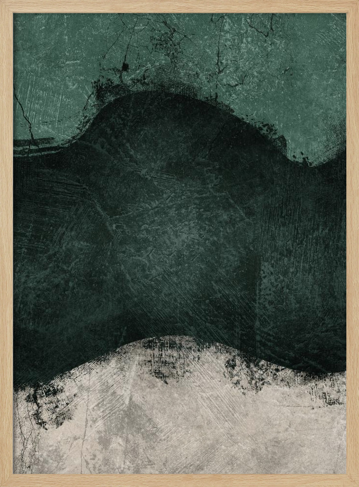 Affiche - Midnight Emerald No2 cadre de poster en bois naturel