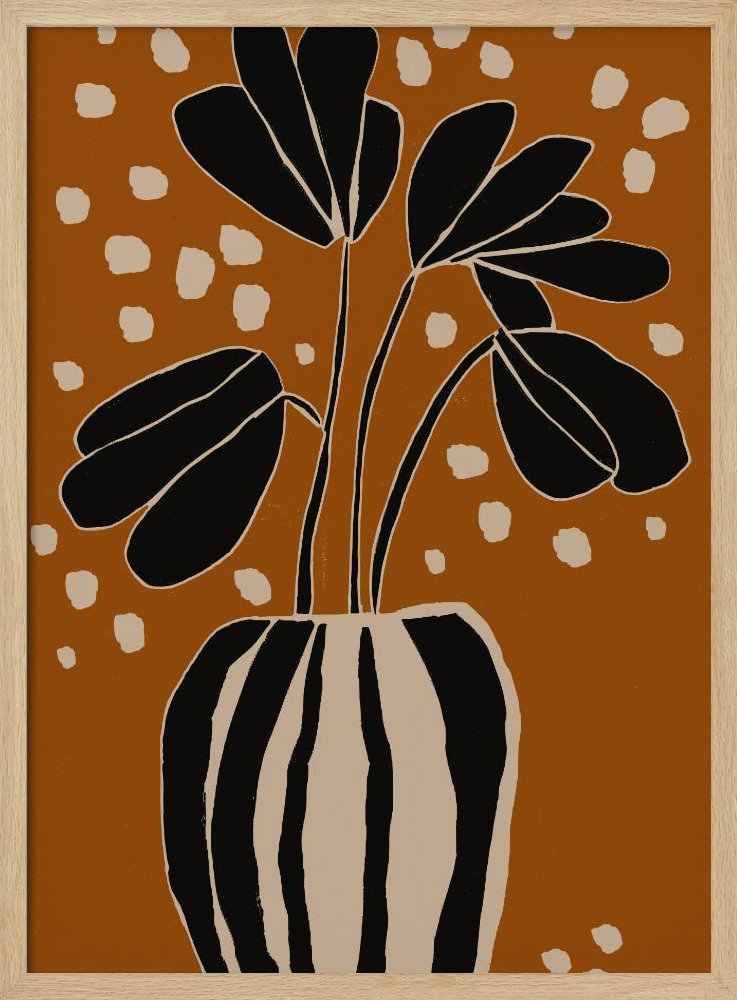 Poster - Ochre Still Life No 4 natural wood poster frame