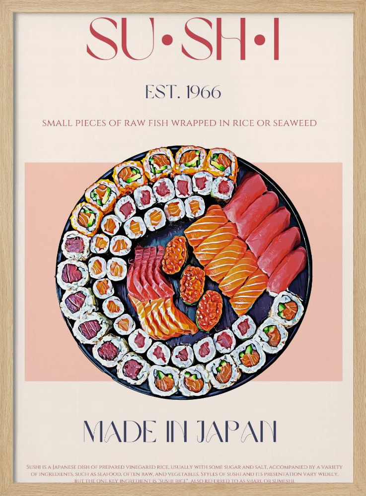 Poster - Sushi natural wood poster frame