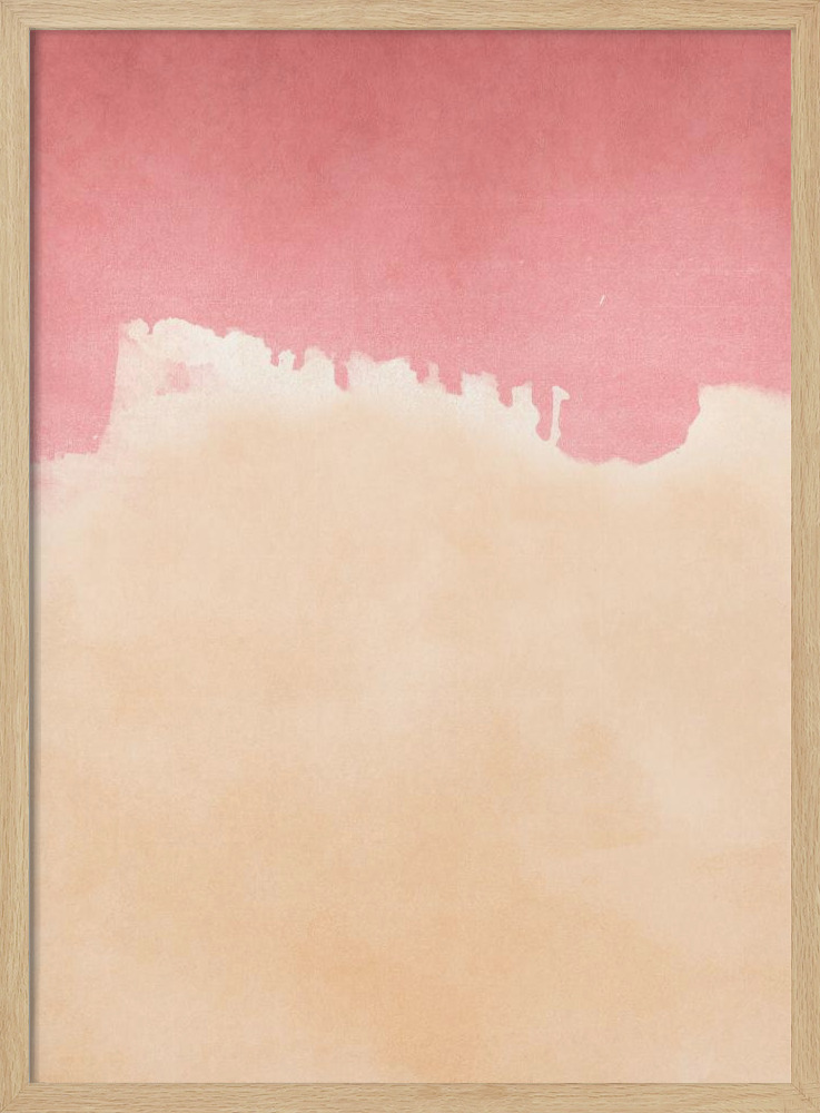 Póster - PEACHY PINK SKIES natural wood poster frame