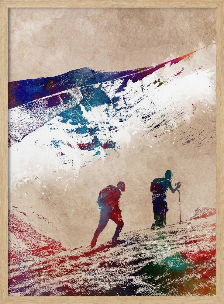 Poster - Mountaineers Sport Art 1 natural wood poster frame