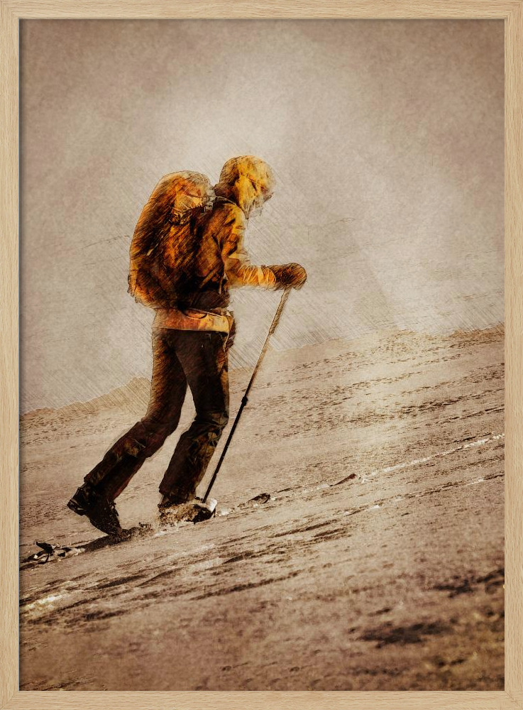 Poster - Mountaineer Sport Art 10 natural wood poster frame