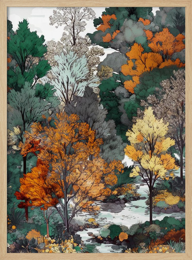 Poster - Forest 2 posterrahmen aus Naturholz