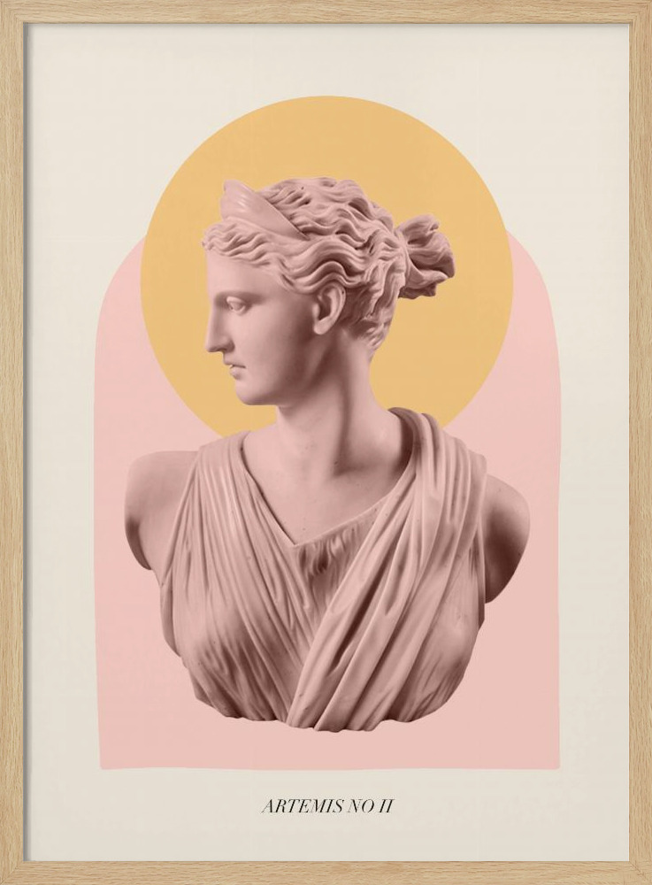 Poster - Goddess Artemis Mythology natural wood poster frame