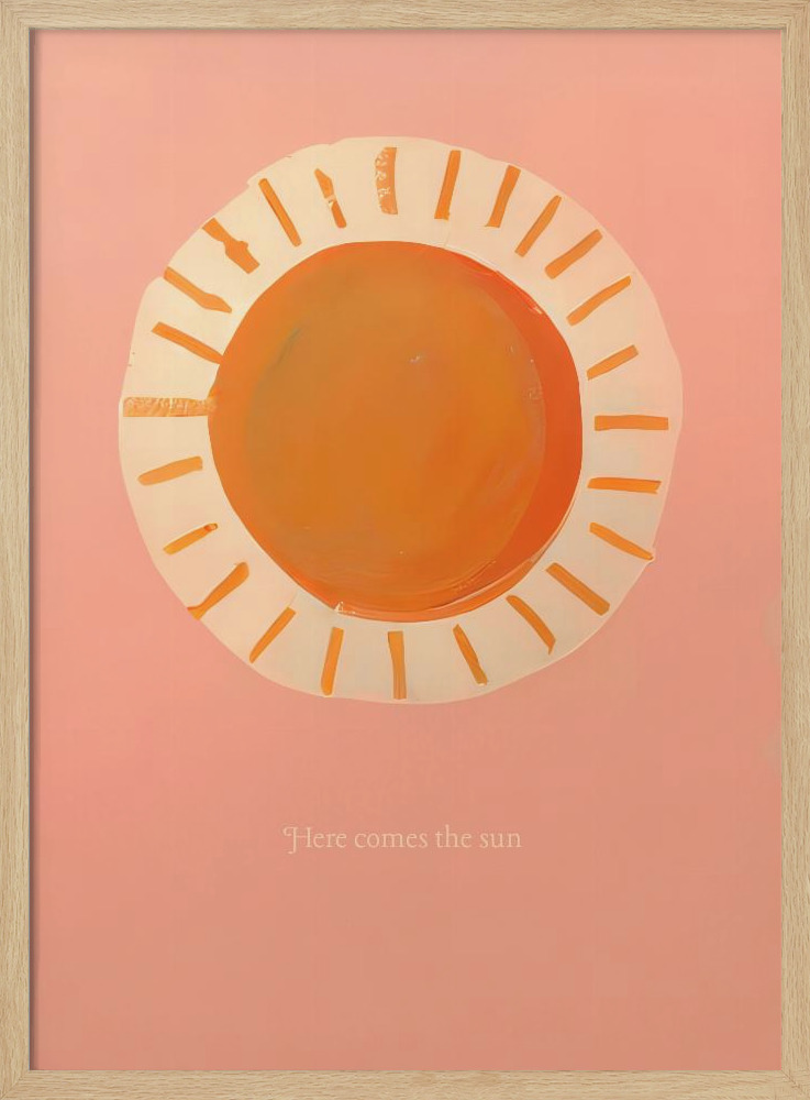 Affiche - Here Comes the Sun cadre de poster en bois naturel