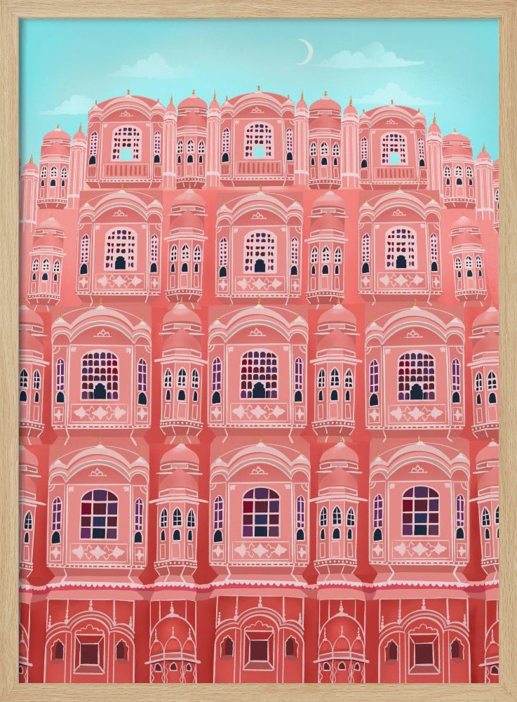 Plakat - Jaipur, India ramka na plakat z naturalnego drewna