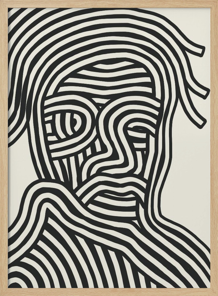 Poster - Stripe Portrait natural wood poster frame