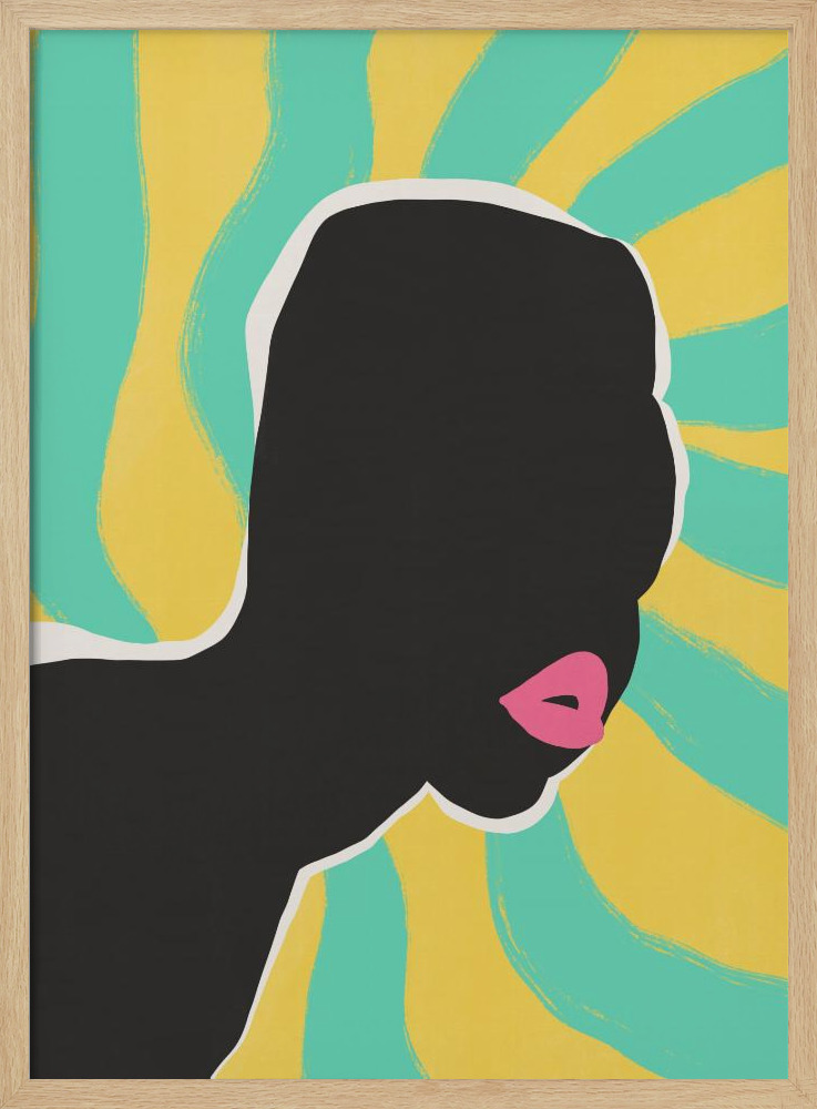 Poster - Anonymous Portrait In Summer natural wood poster frame