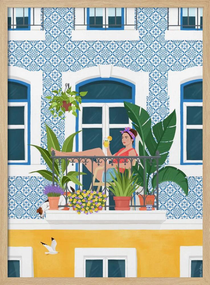 Poster - Porto natural wood poster frame