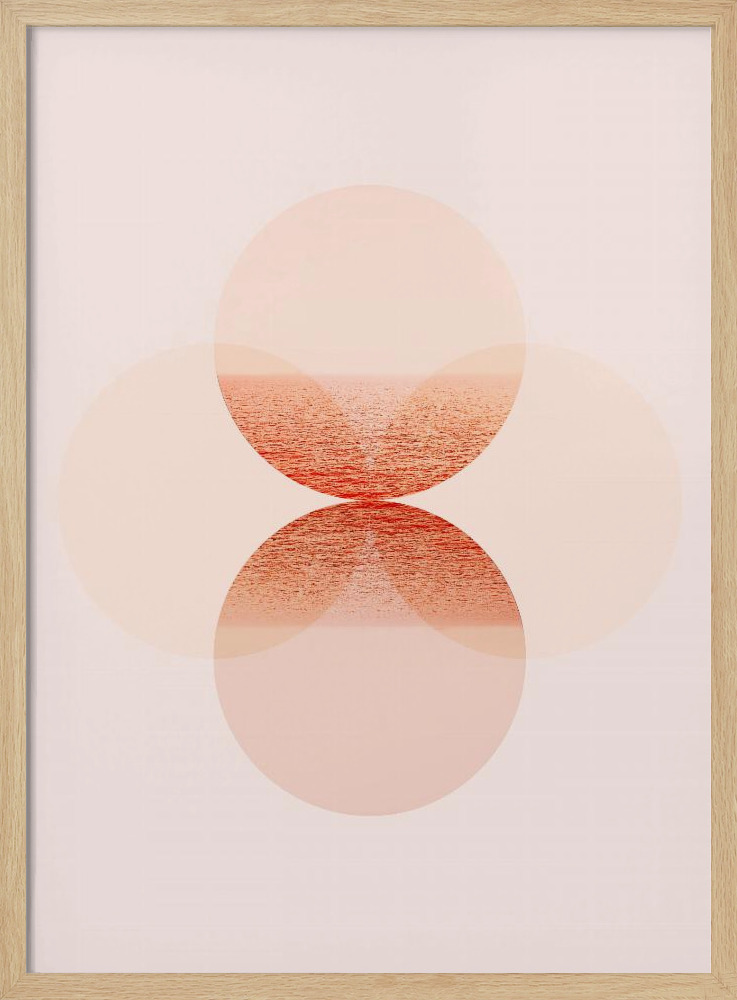 Plakat - Lunar Blush II ramka na plakat z naturalnego drewna