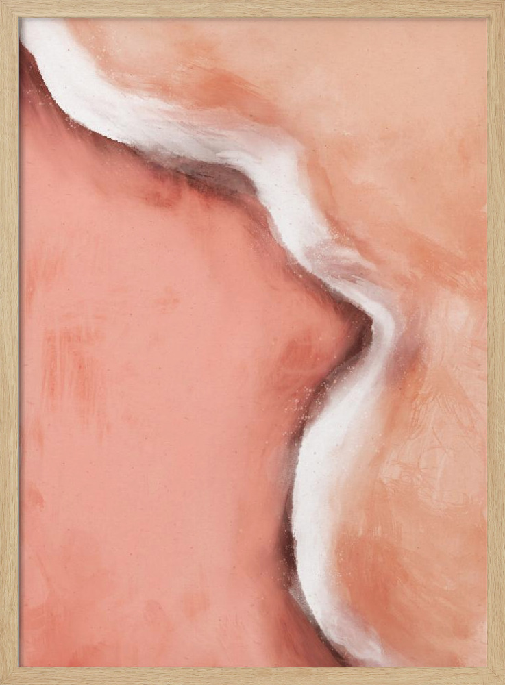 Poster - Peachy Wave natural wood poster frame