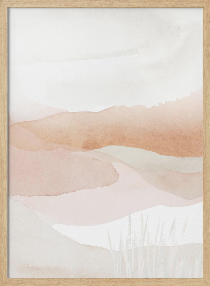 Poster - Mountains in pink-1 natural wood poster frame