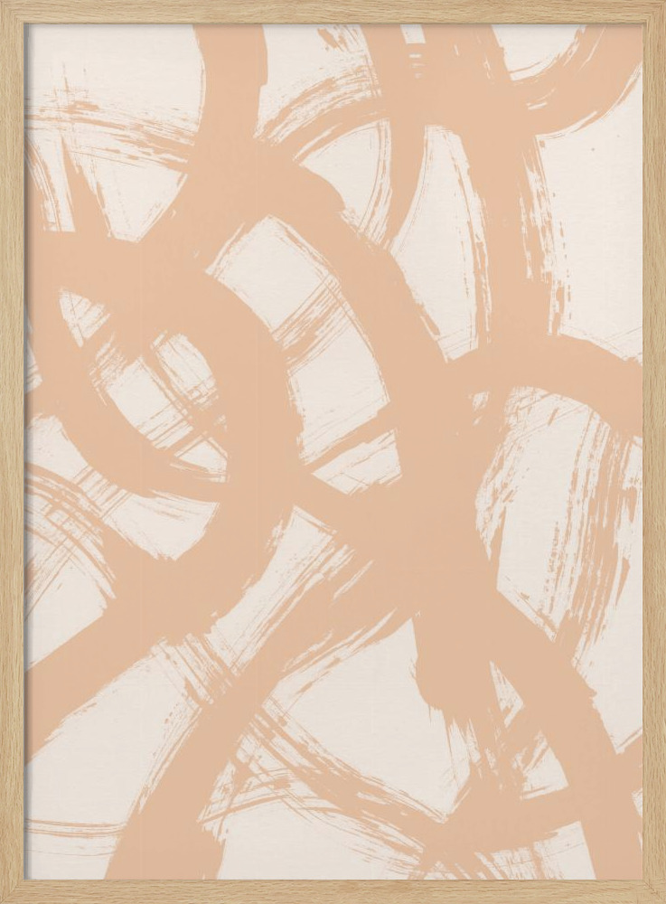 Poster - Abstract Brush Strokes 98B natural wood poster frame