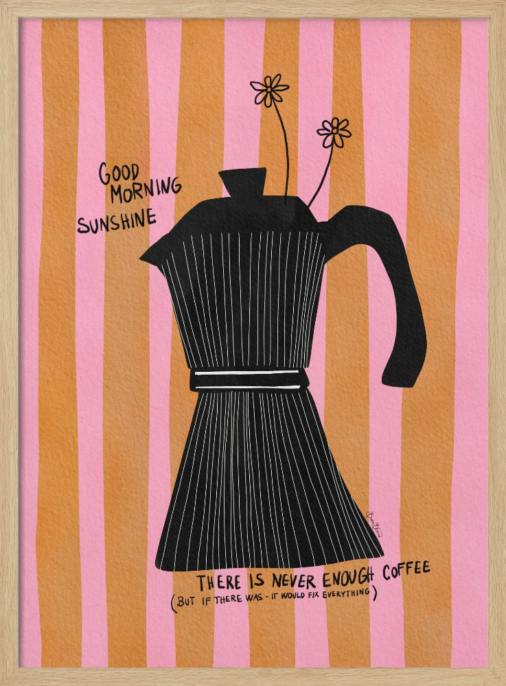 Juliste - Mocca Coffee Sunshine luonnollinen puu julisteen kehys
