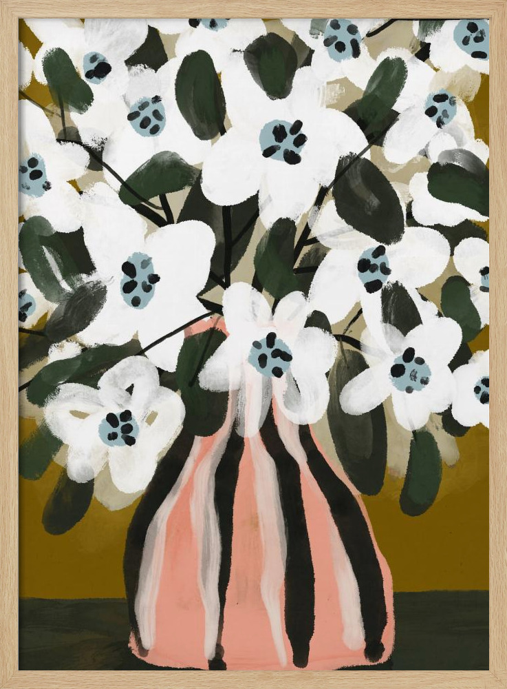 Poster - Pastel Flower Impression No 9 natural wood poster frame