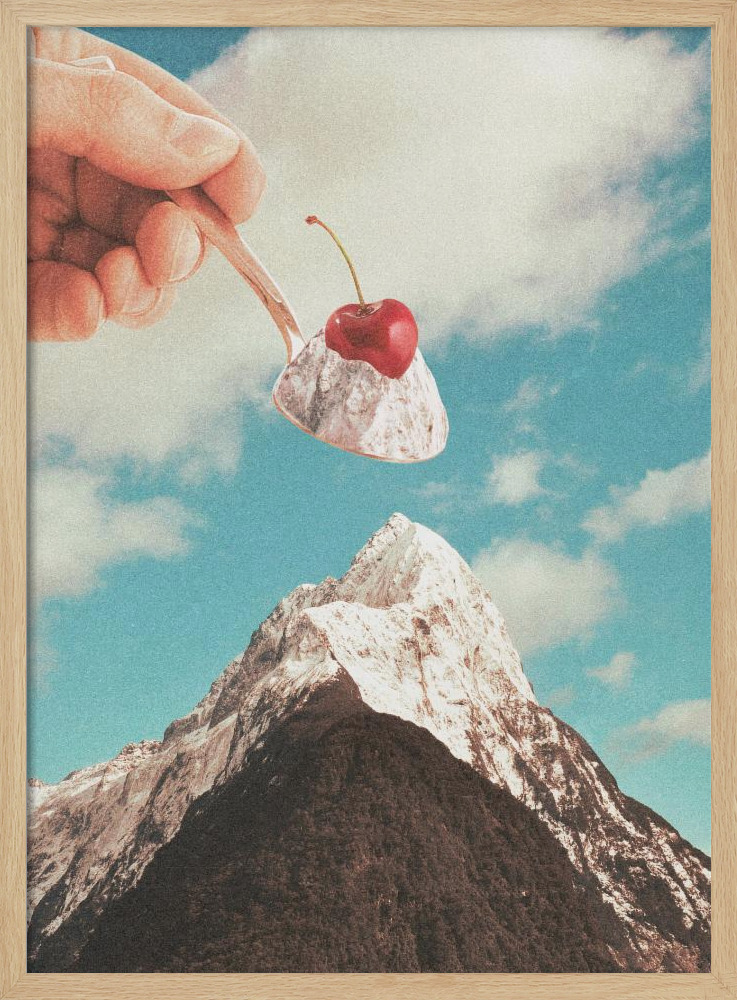 Poster - Ice Cream Sundae Summit natural wood poster frame